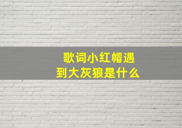 歌词小红帽遇到大灰狼是什么