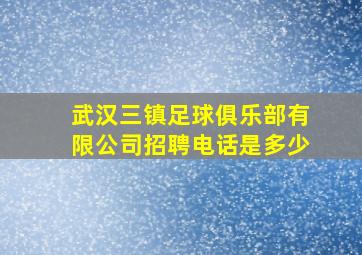 武汉三镇足球俱乐部有限公司招聘电话是多少