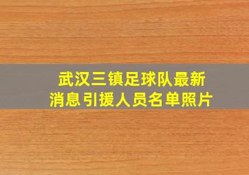 武汉三镇足球队最新消息引援人员名单照片