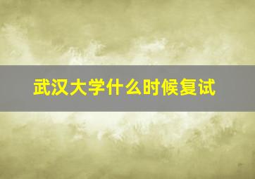 武汉大学什么时候复试