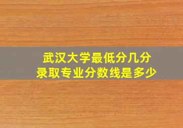 武汉大学最低分几分录取专业分数线是多少