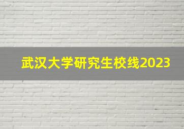 武汉大学研究生校线2023