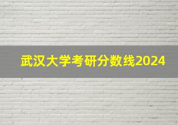 武汉大学考研分数线2024