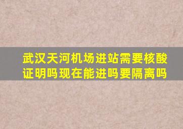 武汉天河机场进站需要核酸证明吗现在能进吗要隔离吗