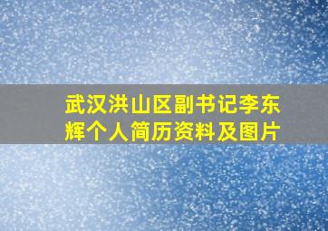 武汉洪山区副书记李东辉个人简历资料及图片