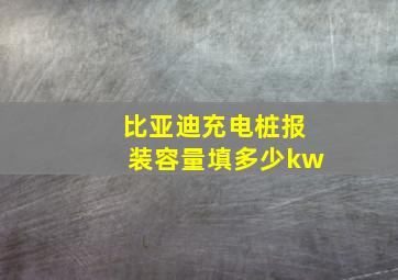 比亚迪充电桩报装容量填多少kw