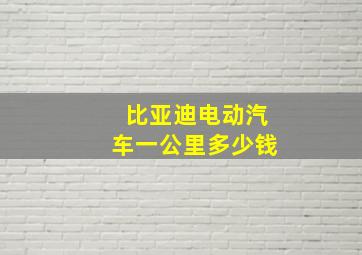 比亚迪电动汽车一公里多少钱