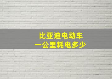 比亚迪电动车一公里耗电多少