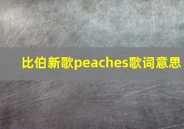 比伯新歌peaches歌词意思