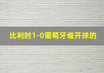 比利时1-0葡萄牙谁开球的