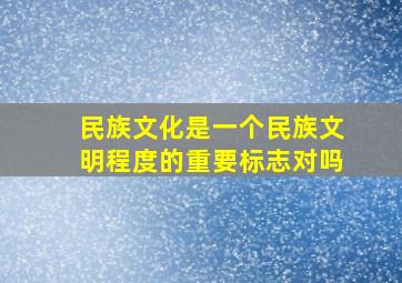 民族文化是一个民族文明程度的重要标志对吗