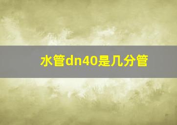 水管dn40是几分管