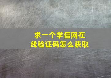 求一个学信网在线验证码怎么获取