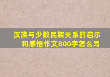 汉族与少数民族关系的启示和感悟作文800字怎么写