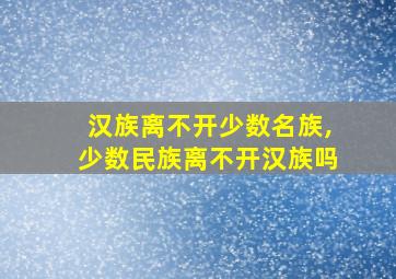 汉族离不开少数名族,少数民族离不开汉族吗