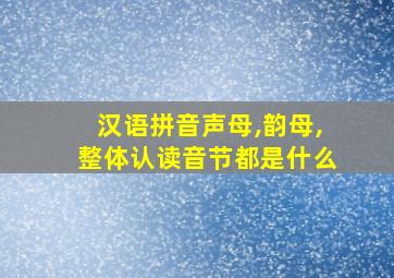 汉语拼音声母,韵母,整体认读音节都是什么