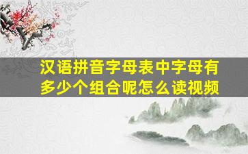 汉语拼音字母表中字母有多少个组合呢怎么读视频