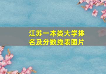 江苏一本类大学排名及分数线表图片