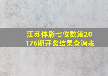 江苏体彩七位数第20176期开奖结果查询表