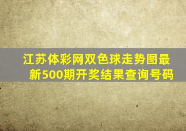 江苏体彩网双色球走势图最新500期开奖结果查询号码