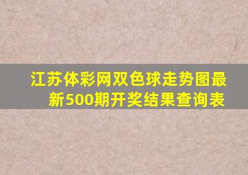 江苏体彩网双色球走势图最新500期开奖结果查询表