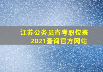 江苏公务员省考职位表2021查询官方网站