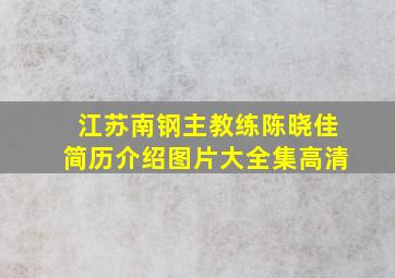 江苏南钢主教练陈晓佳简历介绍图片大全集高清