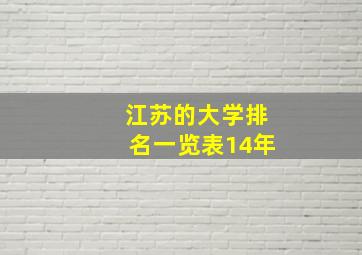 江苏的大学排名一览表14年