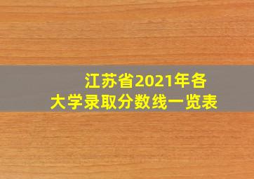 江苏省2021年各大学录取分数线一览表