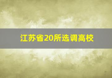 江苏省20所选调高校