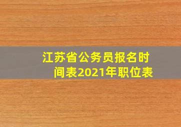 江苏省公务员报名时间表2021年职位表