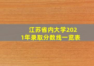 江苏省内大学2021年录取分数线一览表