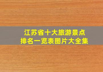 江苏省十大旅游景点排名一览表图片大全集