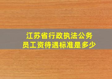 江苏省行政执法公务员工资待遇标准是多少