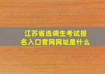 江苏省选调生考试报名入口官网网址是什么