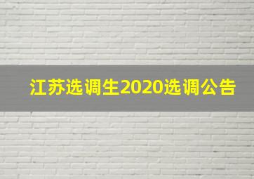 江苏选调生2020选调公告