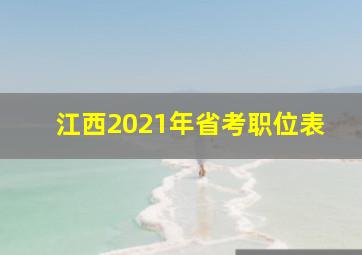 江西2021年省考职位表