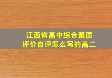 江西省高中综合素质评价自评怎么写的高二