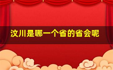 汶川是哪一个省的省会呢