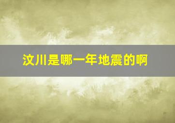 汶川是哪一年地震的啊