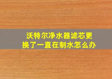 沃特尔净水器滤芯更换了一直在制水怎么办