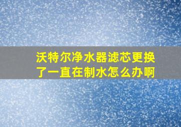 沃特尔净水器滤芯更换了一直在制水怎么办啊