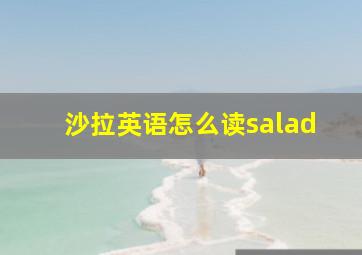 沙拉英语怎么读salad