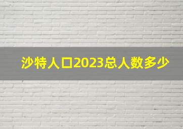 沙特人口2023总人数多少