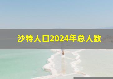 沙特人口2024年总人数