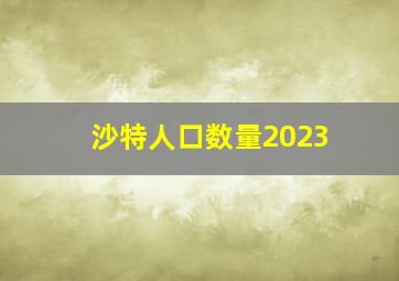 沙特人口数量2023