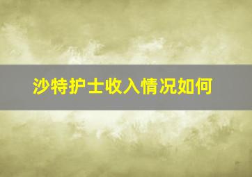 沙特护士收入情况如何