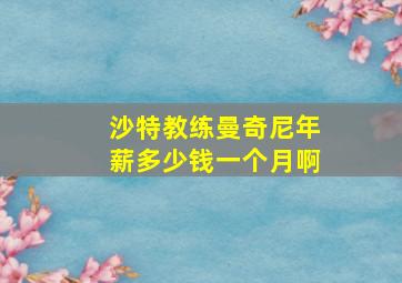 沙特教练曼奇尼年薪多少钱一个月啊