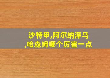 沙特甲,阿尔纳泽马,哈森姆哪个厉害一点