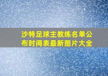 沙特足球主教练名单公布时间表最新图片大全